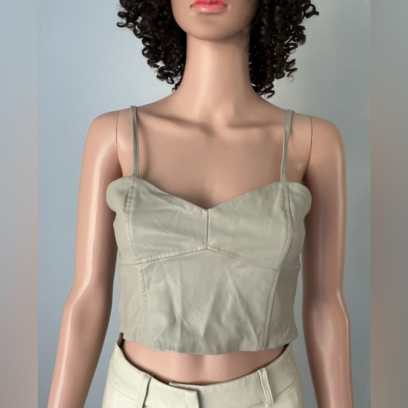 Zara Beige Crop Top Sz S - Picture 2 of 10